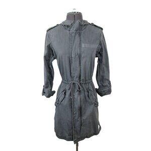 Tna Aritzia women's hooded loose fit distressed military utility jacket XXS